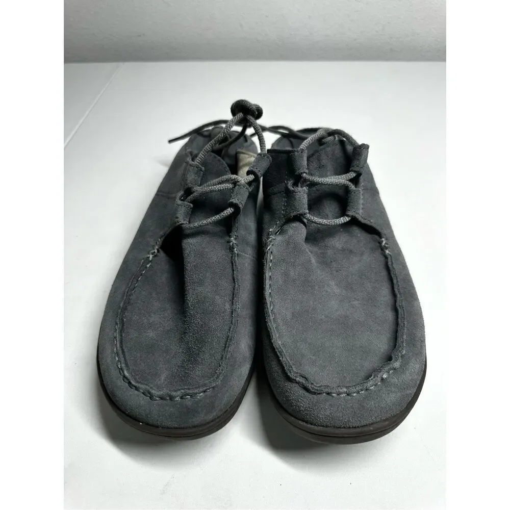 Men's Olukai Ohana Shoes Lace Up Sneaker Size US 10M EUR 43 Suede Gray EUC